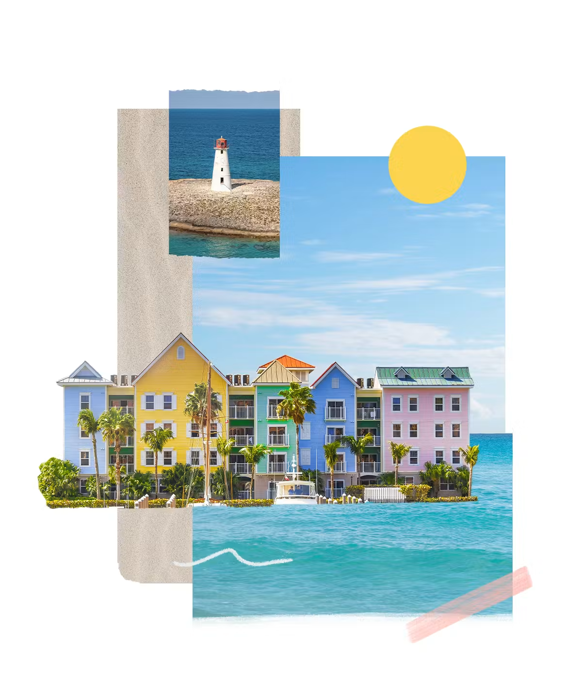 Colorful houses in Nassau, Bahamas